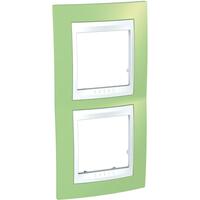 Rámček 2-násobný vert. jablkovozelená/biela Unica Plus (Schneider)
