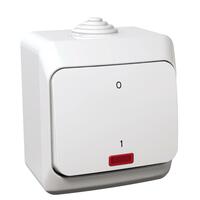 Spínač 2-pólový (2So) 16AX/250V (SS) IP44 biela Cedar Plus (Schneider)