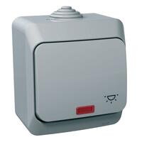 Tlačidlo (1/0So) 16A/250V pikt.sv. (SS) IP44 sivá Cedar Plus (Schneider)