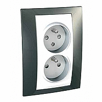 Dvojzásuvka 2P+T/16A/250V 4M (SS) šampanská/biela Unica Plus (Schneider)