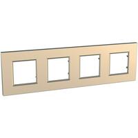 Rámček 4-násobný medená Unica Quadro Metallized (Schneider)