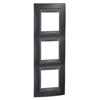 Rámček 3-násobný vert. sivá mat.metal./grafit Unica Top (Schneider)