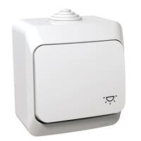 Tlačidlo (1/0) 16A/250V pikt.sv. (SS) IP44 biela Cedar Plus (Schneider)