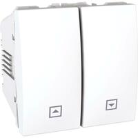 Ovládač žalúzií tlačidlový 10A/250V 2M (PS) biela polárna Unica (Schneider)