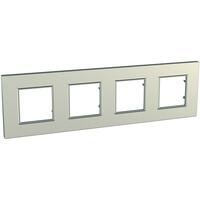 Rámček 4-násobný titánová Unica Quadro Metallized (Schneider)