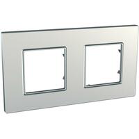 Rámček 2-násobný strieborná Unica Quadro Metallized (Schneider)