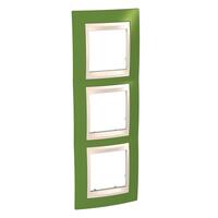 Rámček 3-násobný vert. pistáciová/slonovinová Unica Plus (Schneider)