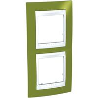 Rámček 2-násobný vert. pistáciová/biela Unica Plus (Schneider)