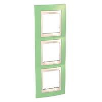 Rámček 3-násobný vert. jablkovozelená/slonovinová Unica Plus (Schneider)