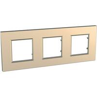Rámček 3-násobný medená Unica Quadro Metallized (Schneider)