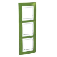 Rámček 3-násobný vert. pistáciová/biela Unica Plus (Schneider)