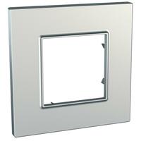 Rámček 1-násobný strieborná Unica Quadro Metallized (Schneider)