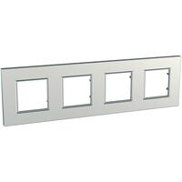 Rámček 4-násobný strieborná Unica Quadro Metallized (Schneider)