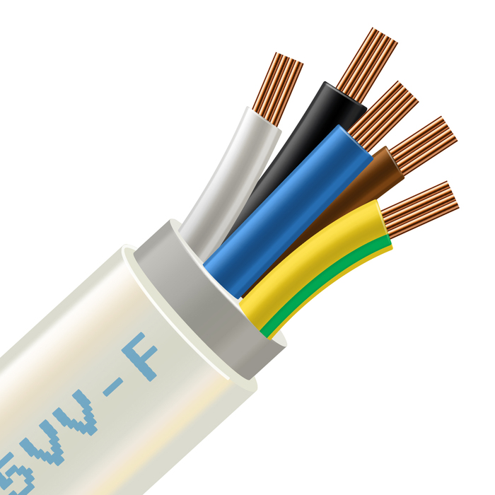 kábel CYSY 5x6 (5Cx6) =H05VV-F 5G6 / biely - CYSY káble | CB elektro